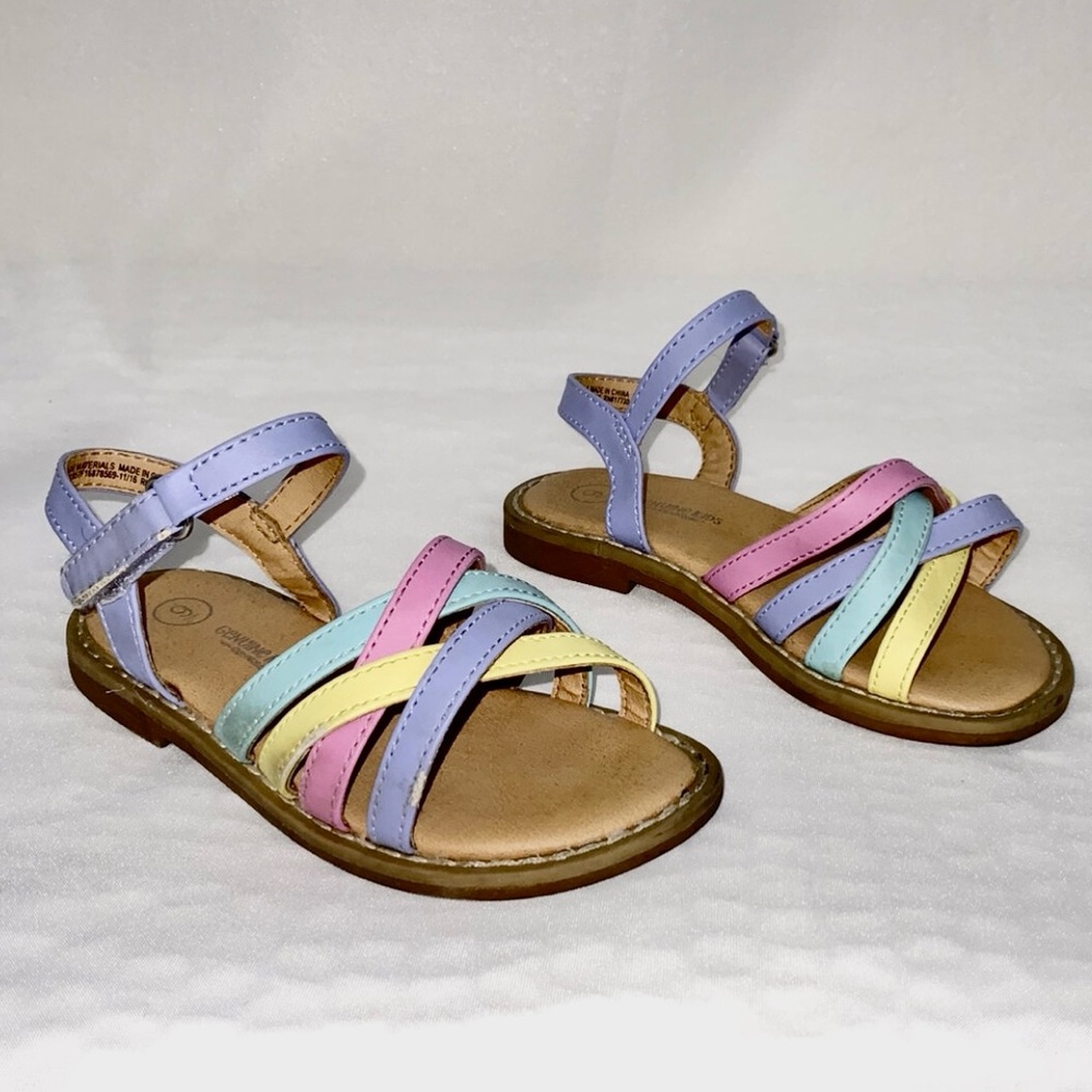 Girl's Genuine Kids Colorful Sandals Size 9
